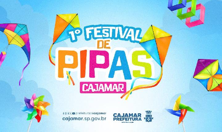 Cajamar realiza o 1º Festival de Pipas e convida famílias para uma tarde de diversão nas férias