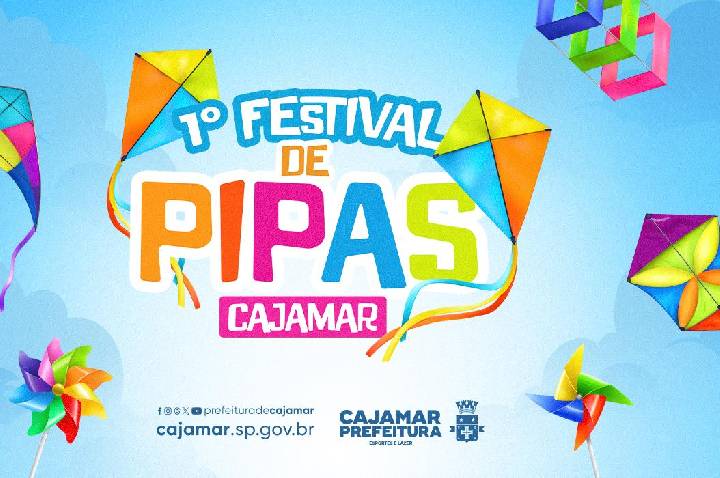 Cajamar realiza o 1º Festival de Pipas e convida famílias para uma tarde de diversão nas férias