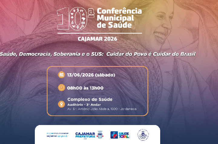 Cajamar realizará a 10ª Conferência Municipal de Saúde no dia 13 de junho
