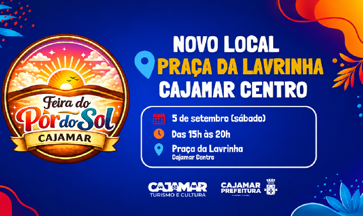 Feira do Pôr do Sol acontece neste sábado em novo local, na Praça da Lavrinha