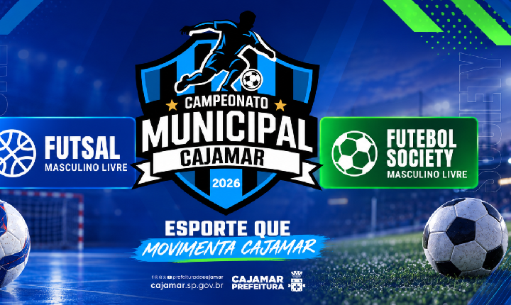 Prefeitura de Cajamar abre manifestação de interesse para Campeonatos Municipais de Futsal e Futebol Society