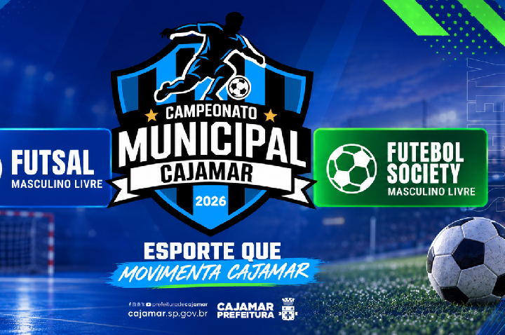 Prefeitura de Cajamar abre manifestação de interesse para Campeonatos Municipais de Futsal e Futebol Society